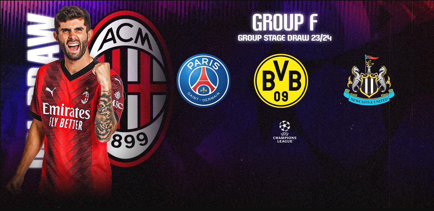 AC Milan to face PSG, Newcastle and Borussia Dortmund in the Champions League. See full list…