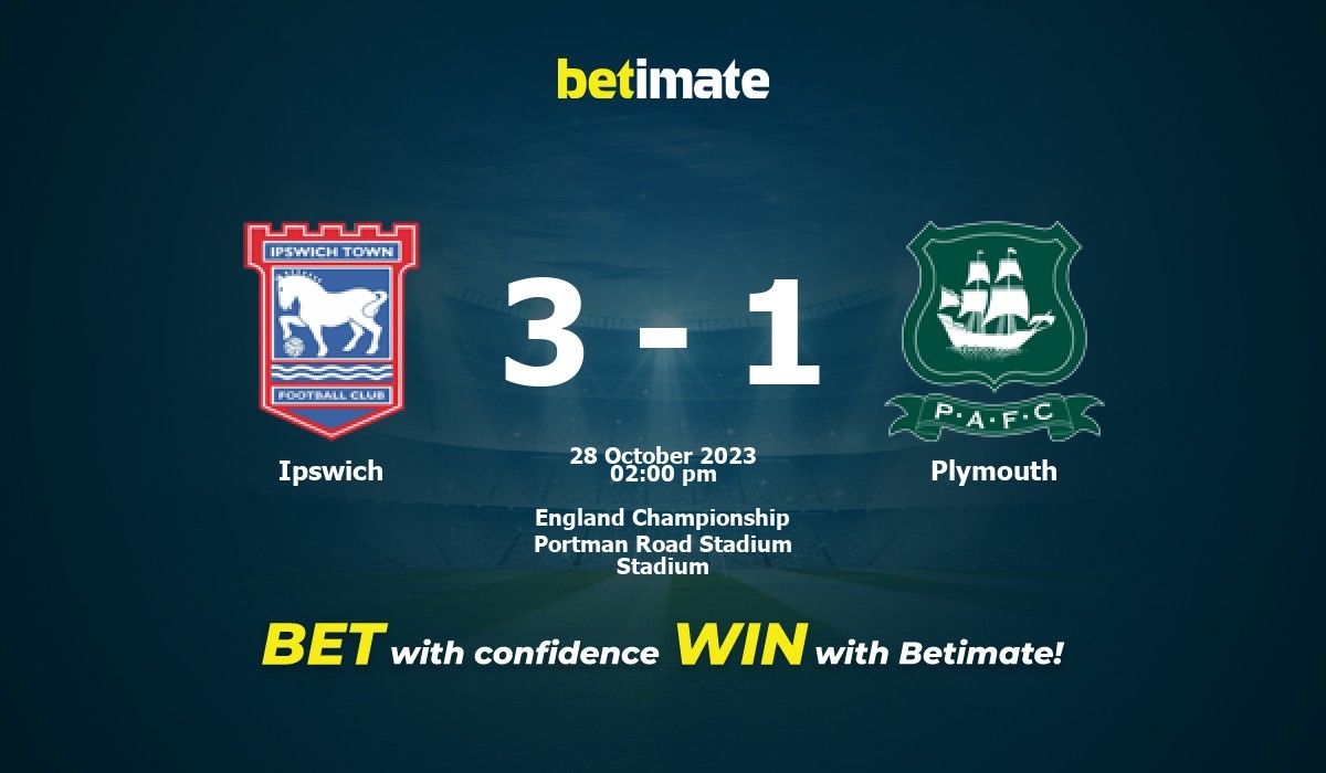 Ipswich Town vs. Plymouth Forecast and Freebies | October 28, 2023