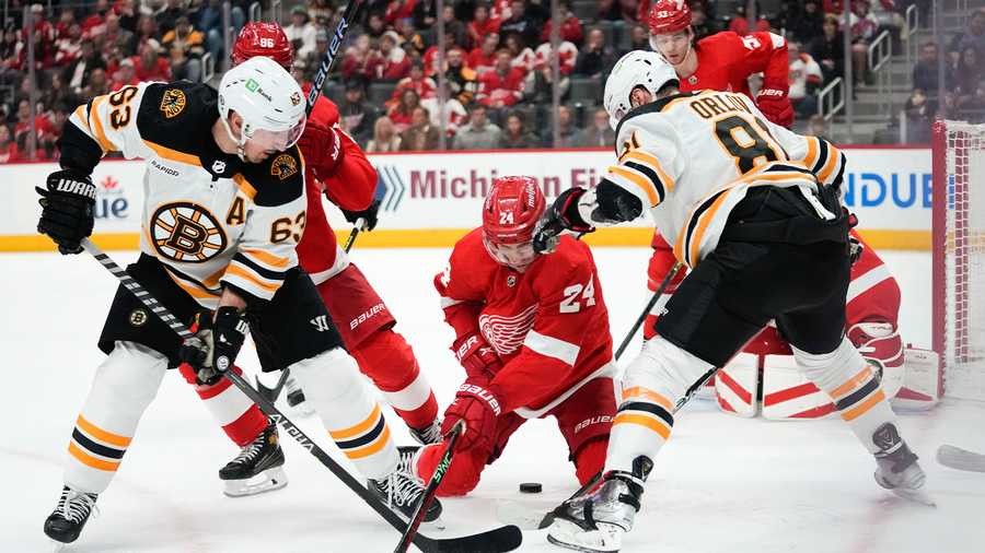 Bruins play the Red Wings following their shootout victory…