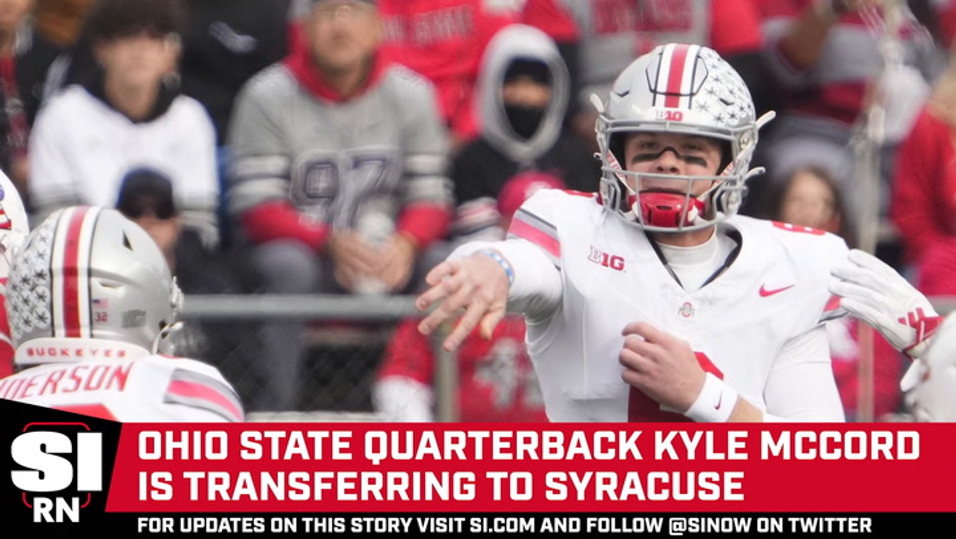 Breaking News: Ohio State quarterback Kyle McCord transfers to Syracuse after a year…..